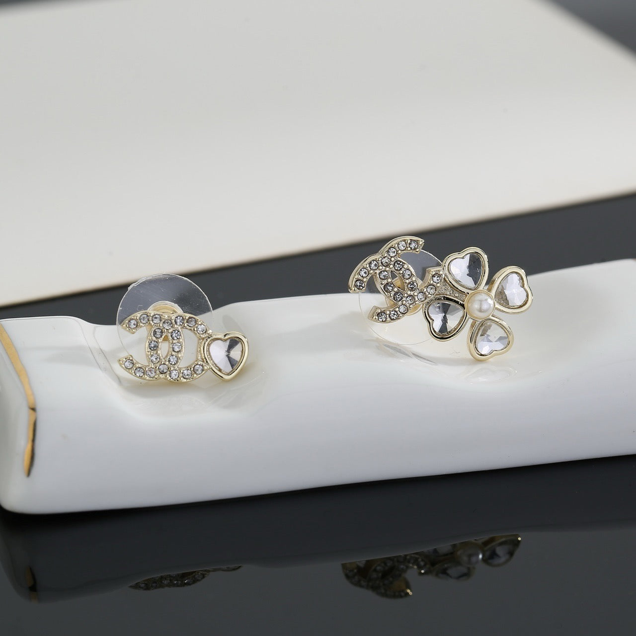 Vintage Authentic Gold-Tone Turn-Lock Earrings