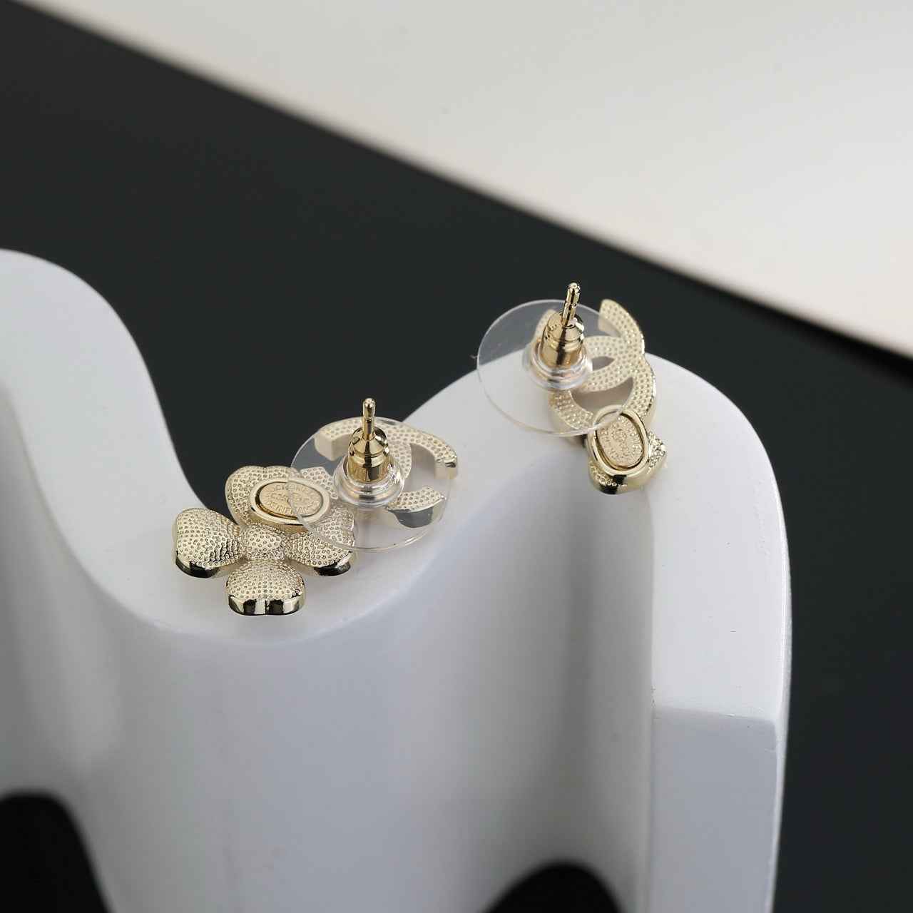 Vintage Authentic Gold-Tone Turn-Lock Earrings
