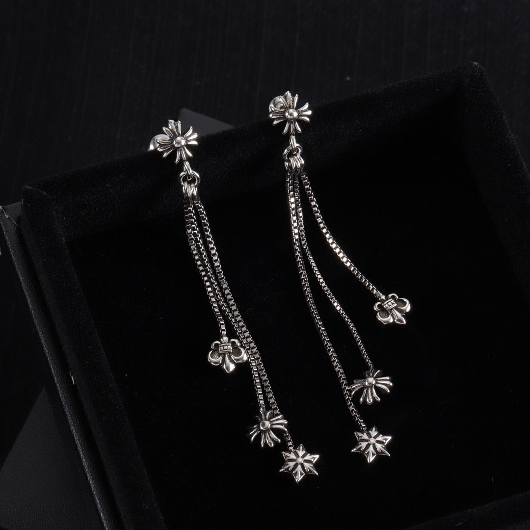 Vintage Authentic Gold-Tone Turn-Lock Earrings