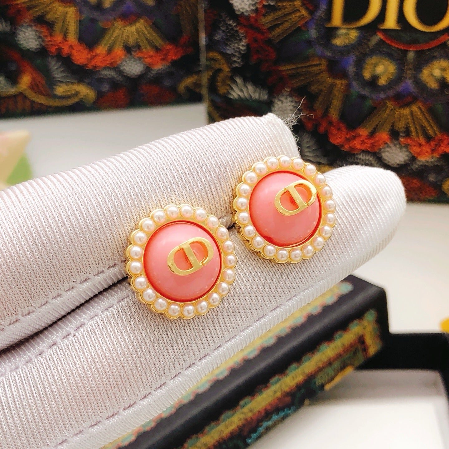Vintage Authentic Gold-Tone Turn-Lock Earrings