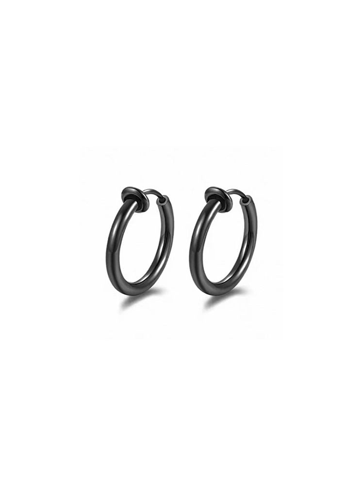 Includes 3 different black hoop earring designs-3