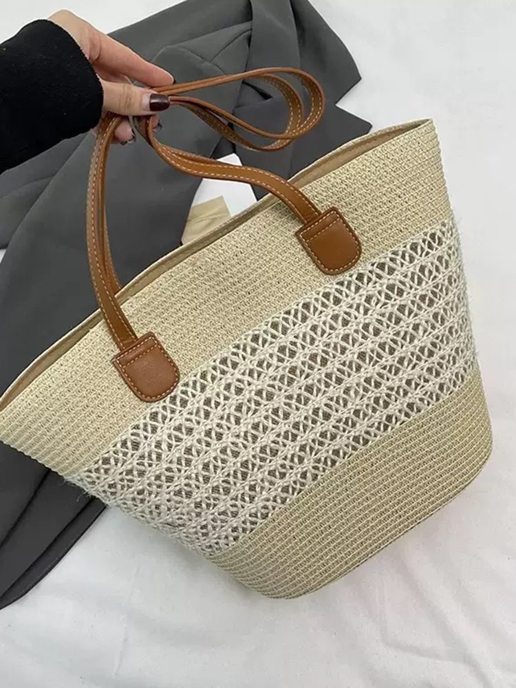 Luxe Riviera Straw Tote Bag Summer Beach Luxury Style