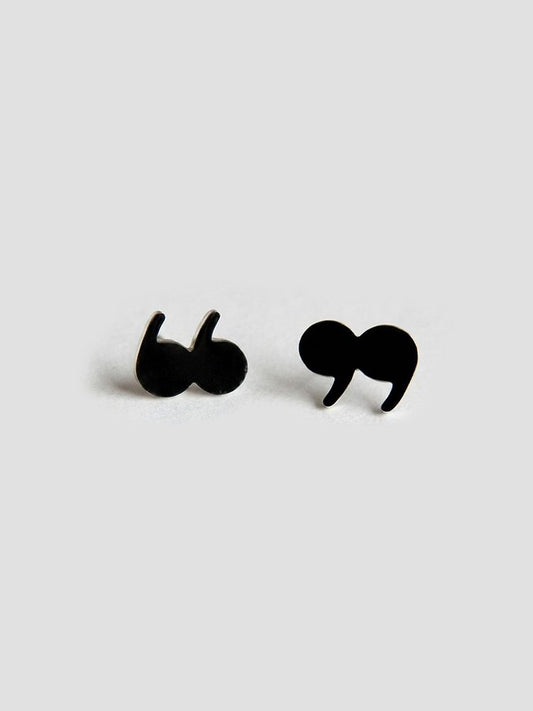 Magnetic Stud Black Symbol Earrings No Piercing Cute