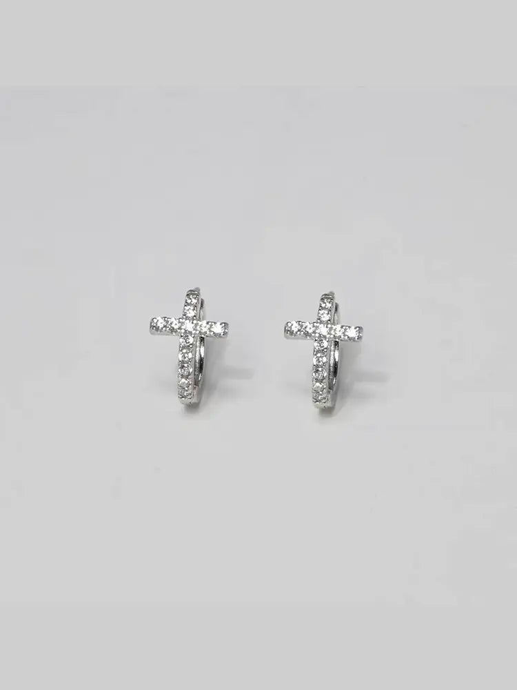 Medical titanium steel stud earrings blue diamond | 18K G... - view 7