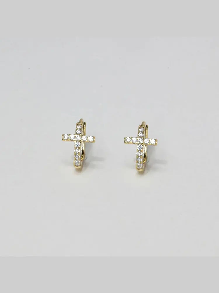 Medical titanium steel stud earrings blue diamond | 18K G... - view 8