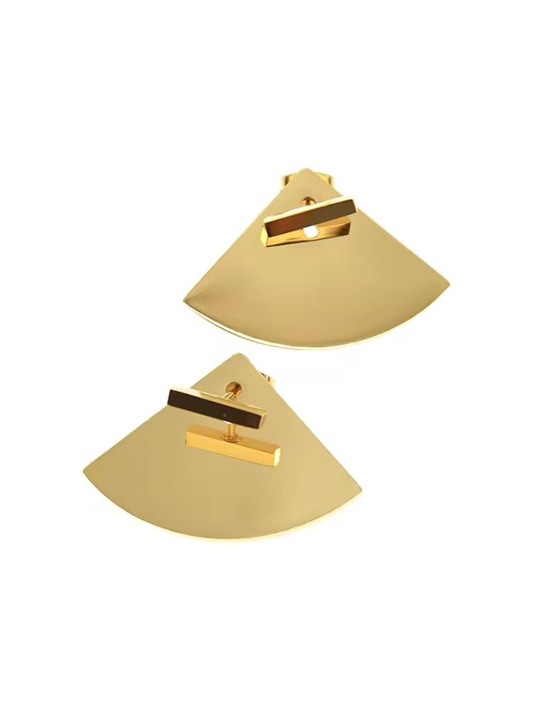 Minimalist Stainless Steel Fan-Shaped Fashion Earrings Stud