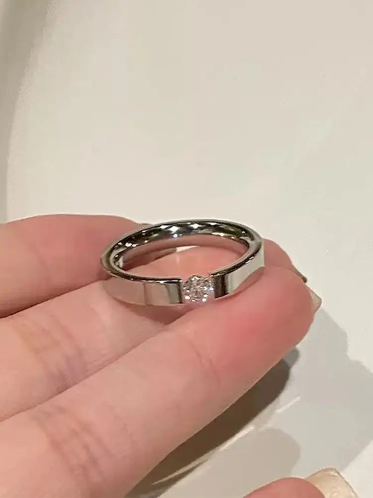 Minimalist Stainless steel CZ Ring spring Men Wome | 18K ... - view 2