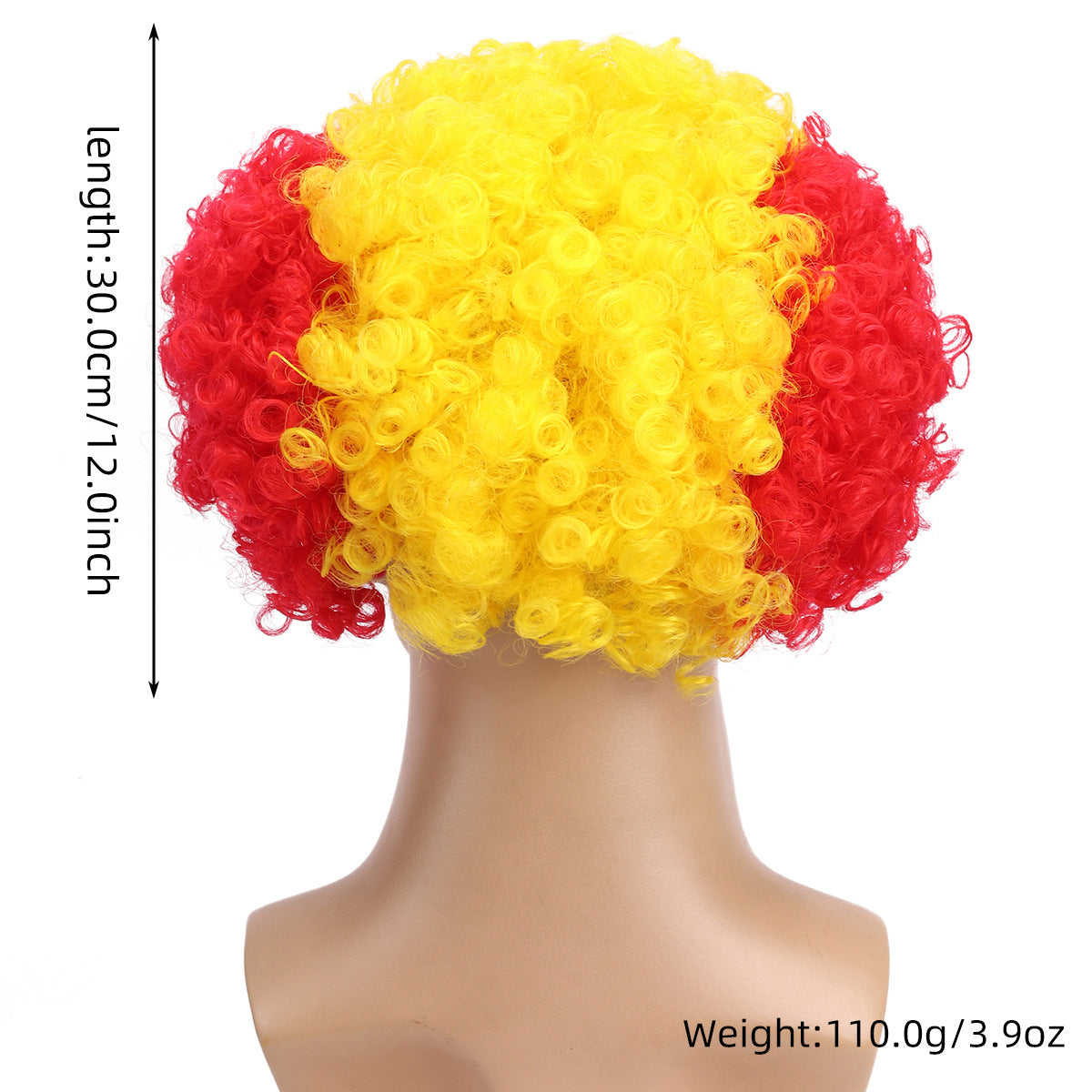 National Flag Gradient Long Curly Cosplay Wig – Women’s Football Fan Party Wig with Bangs, 70cm Heat-Resistant Fiber Hair