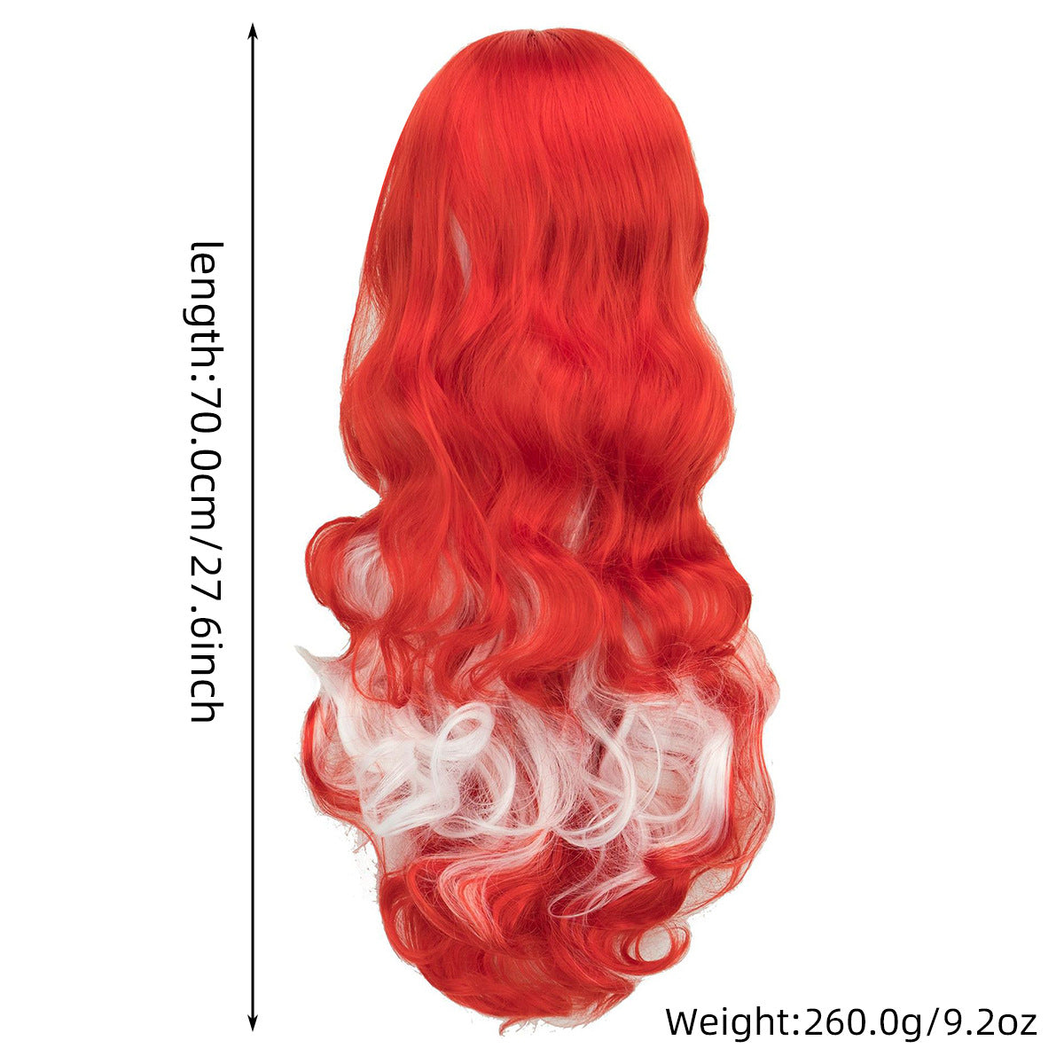 National Flag Gradient Long Curly Cosplay Wig – Women’s Football Fan Party Wig with Bangs, 70cm Heat-Resistant Fiber Hair