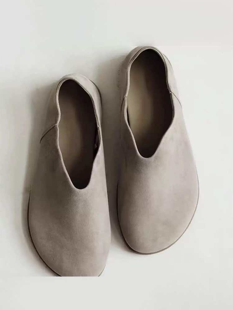 Old Money Suede Mule Slip-On Flats Shoes