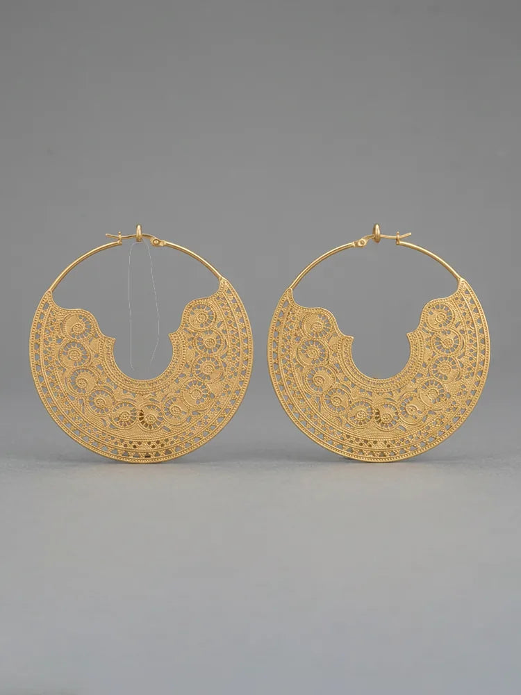 Oversized Gold Foil Drop Earrings Dangle