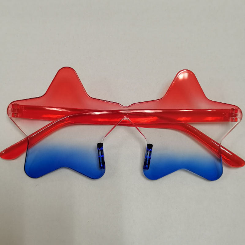 Patriotic Heart Shaped Party Sunglasses, USA Style Novelty Eyewear, UV380 Full Frame Costume Glasses for Party & Festival
