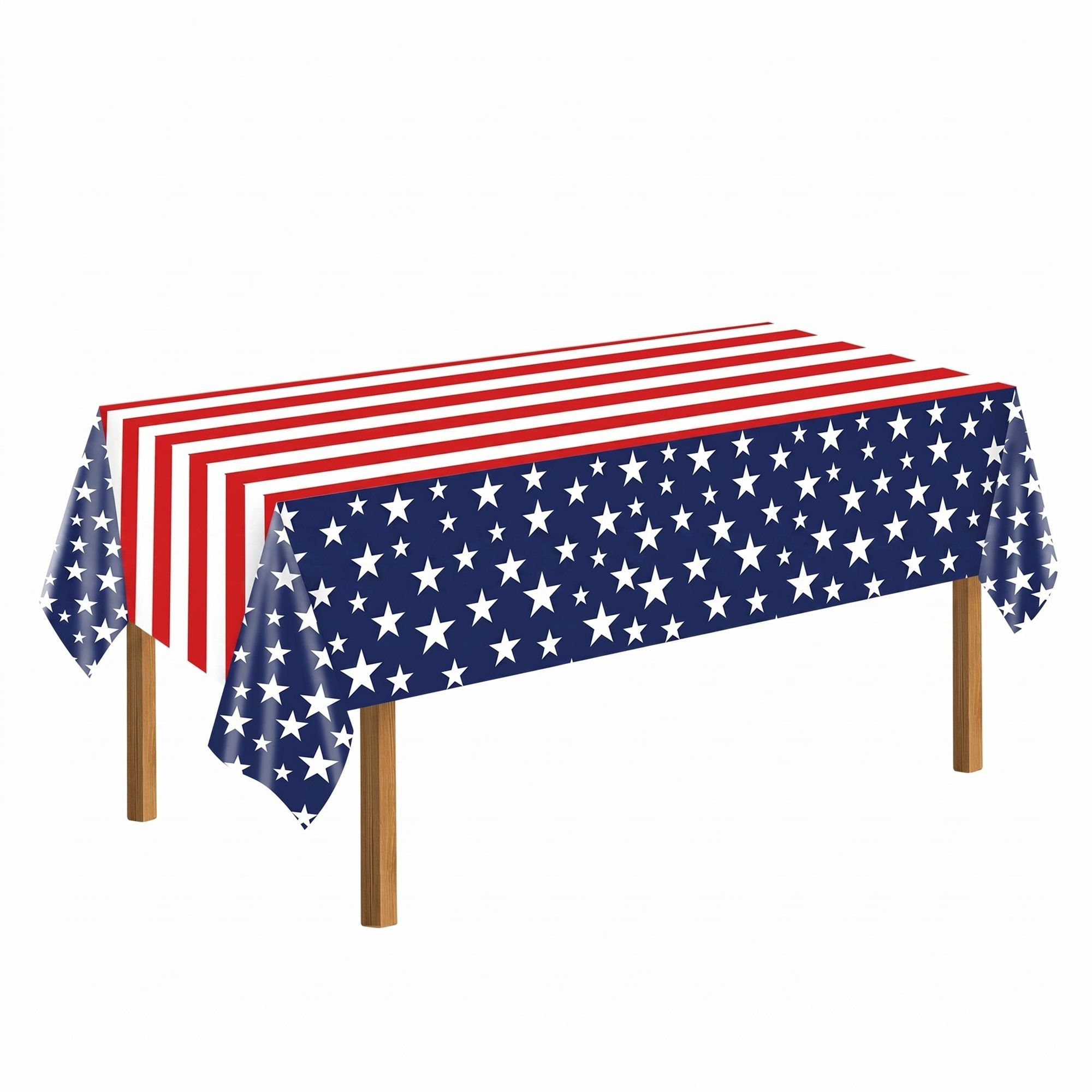 Patriotic Party Tableware Set, 92-Piece Red White Blue Disposable Dinnerware Kit, Plates Cups Napkins Tablecloth & Banner for Party Decoration