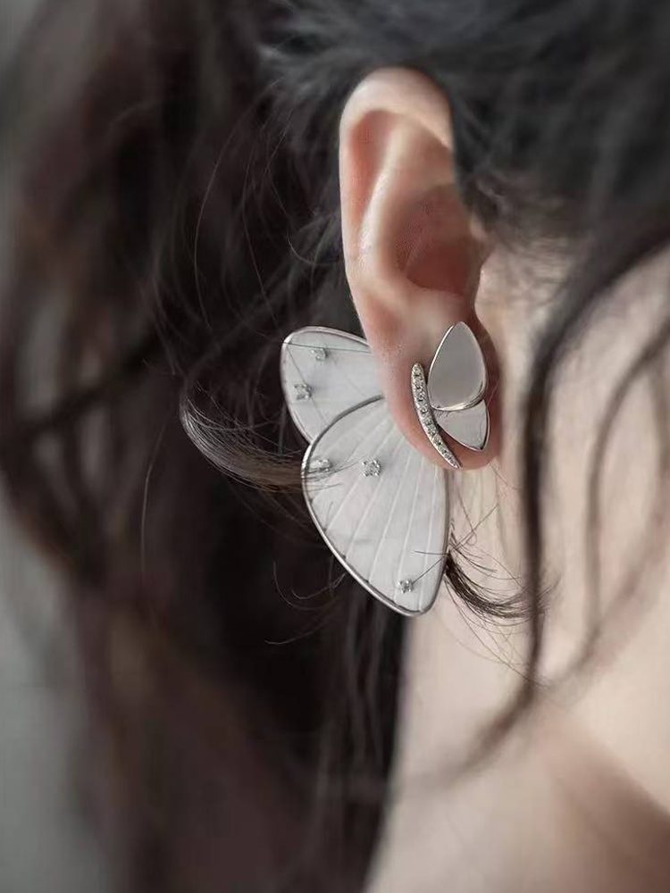 Semi-Transparent Butterfly Stud Earrings