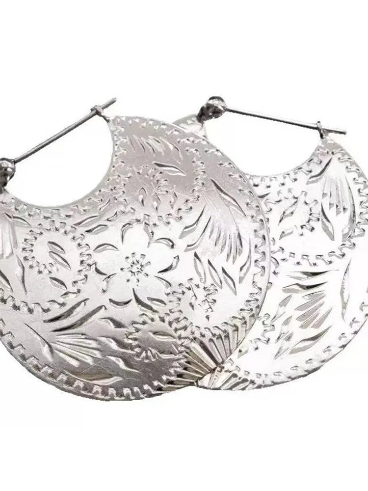 Silver African-Inspired Earrings Dangle