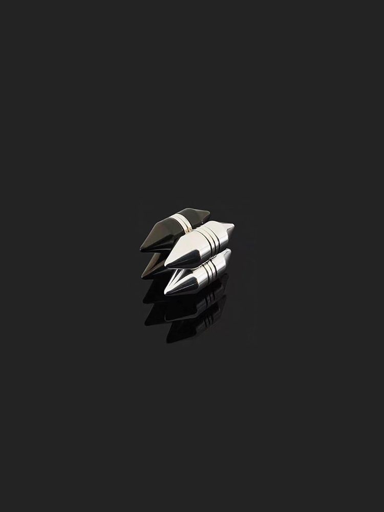 Silver Black Bullet Magnetic Earrings for Men Fashion