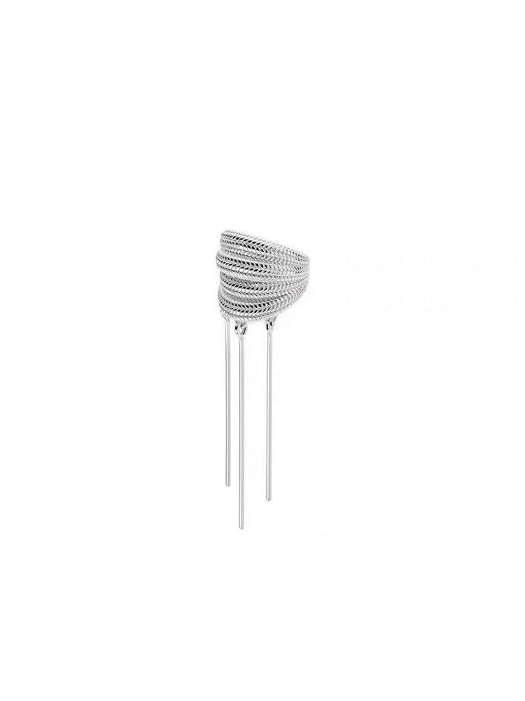 Silver Clip-On Dangle Earrings (No Piercing) 1 pair