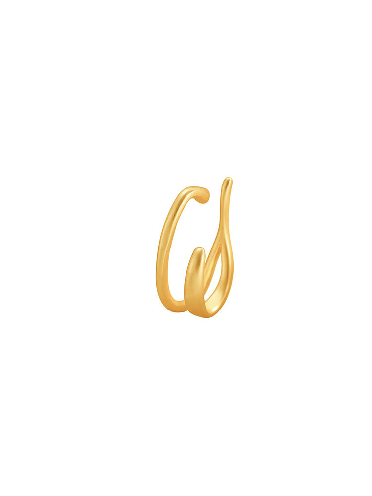 Sleek Retro Ear Cuff Gold And 925 Silver (No Pierc | 18K ... - view 7