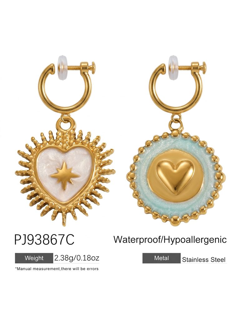Spring Vacation Clip-On Earrings – 18K Gold Plated Comfortable Non-Pierced Earrings Screw Back Clip-On Earrings
