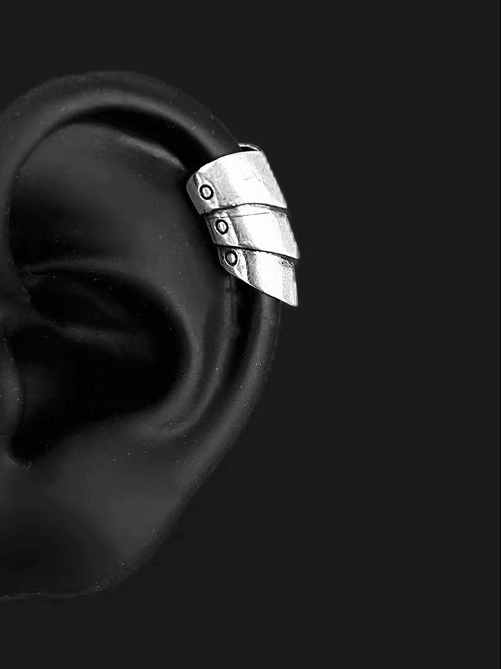 Stainless Steel Armor Ear Cuff Earrings (No Piercing) Stud