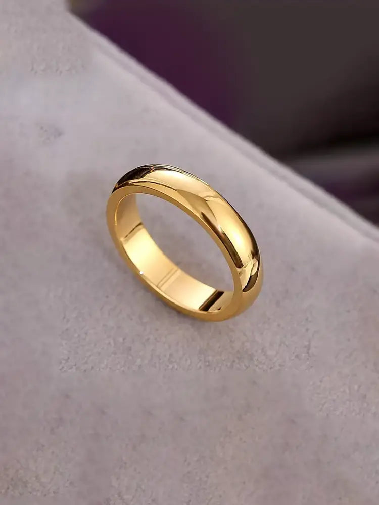 Stainless Steel Band Rings Minimalist Men Women | 18K Gol... - view 2