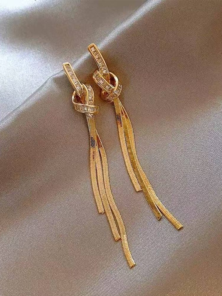 Stainless Steel Tassel Earrings with S925 Silver Needle – Hypoallergenic