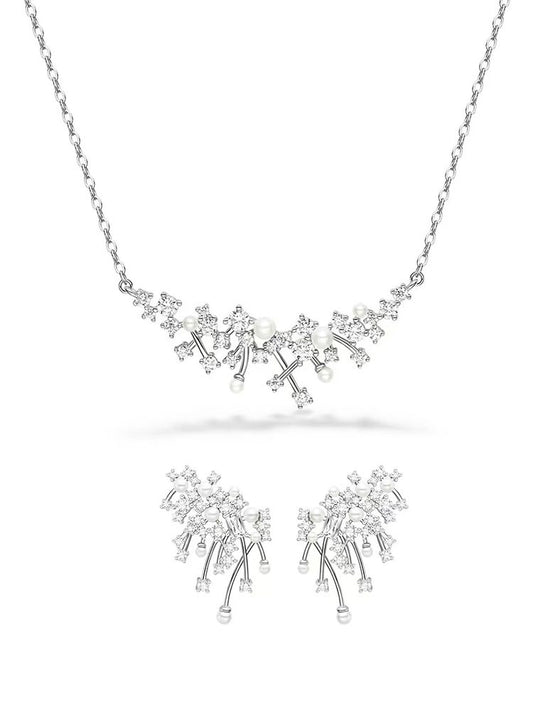 Starry Sparkle Stainless Steel Pearl Jewelry Set Earrings Ne — Stainless Steel Jewelry | Fairies Whisper