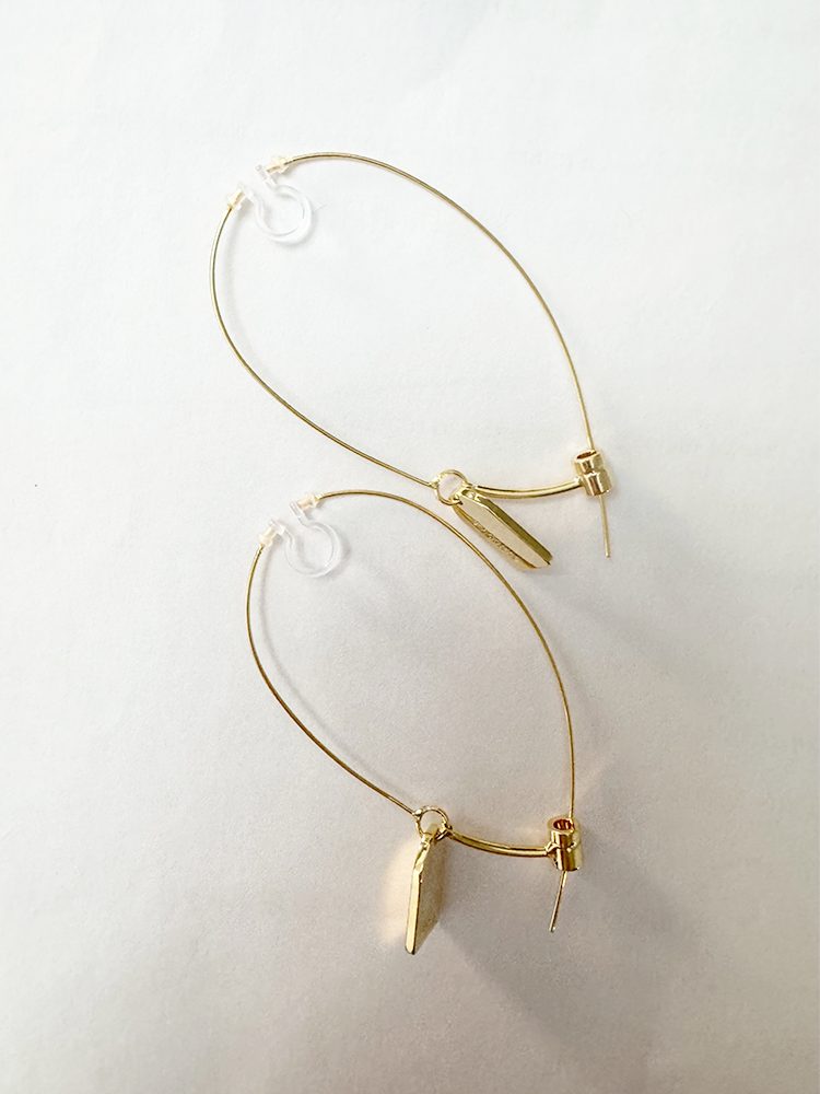 Tag Earrings – Stainless Steel Long Drop Design (2026 Fashion) Dangle Clip on