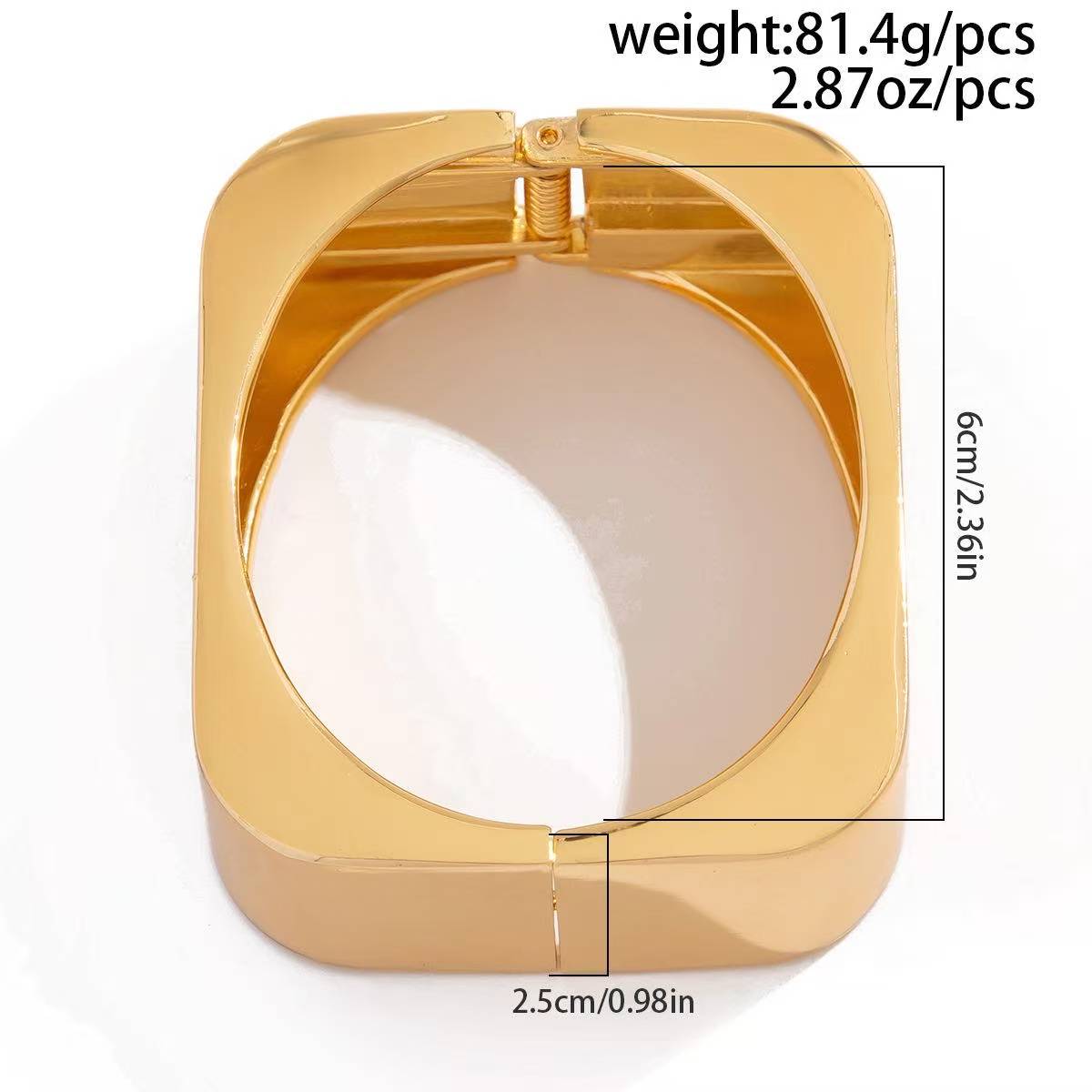 The Bold Square Bangle Women | 18K Gold Plated - view 8