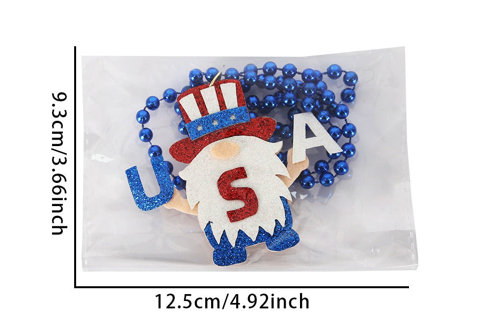 USA Patriotic Party Accessory Set - Flag Top Hat Headband Glasses & Necklace Kit for Independence Day Parades Celebrations and Events