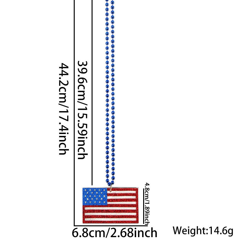 USA Patriotic Party Accessory Set - Flag Top Hat Headband Glasses & Necklace Kit for Independence Day Parades Celebrations and Events