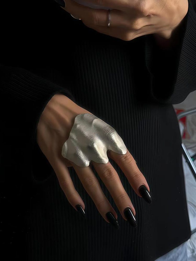 Unique Statement Ring – Gold & Silver Stainless Steel