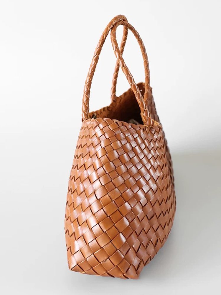 GM Urban Minimalist Woven Top-Grain Leather Handbag Bag