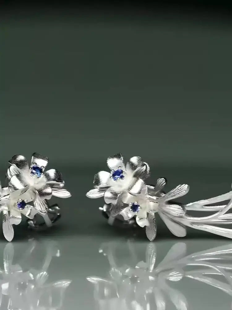 Vintage Lily Bloom Earrings Ear Cuff (No Piercing - view 5