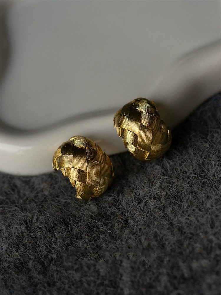 Vintage Woven Texture Comfort Ear Clips