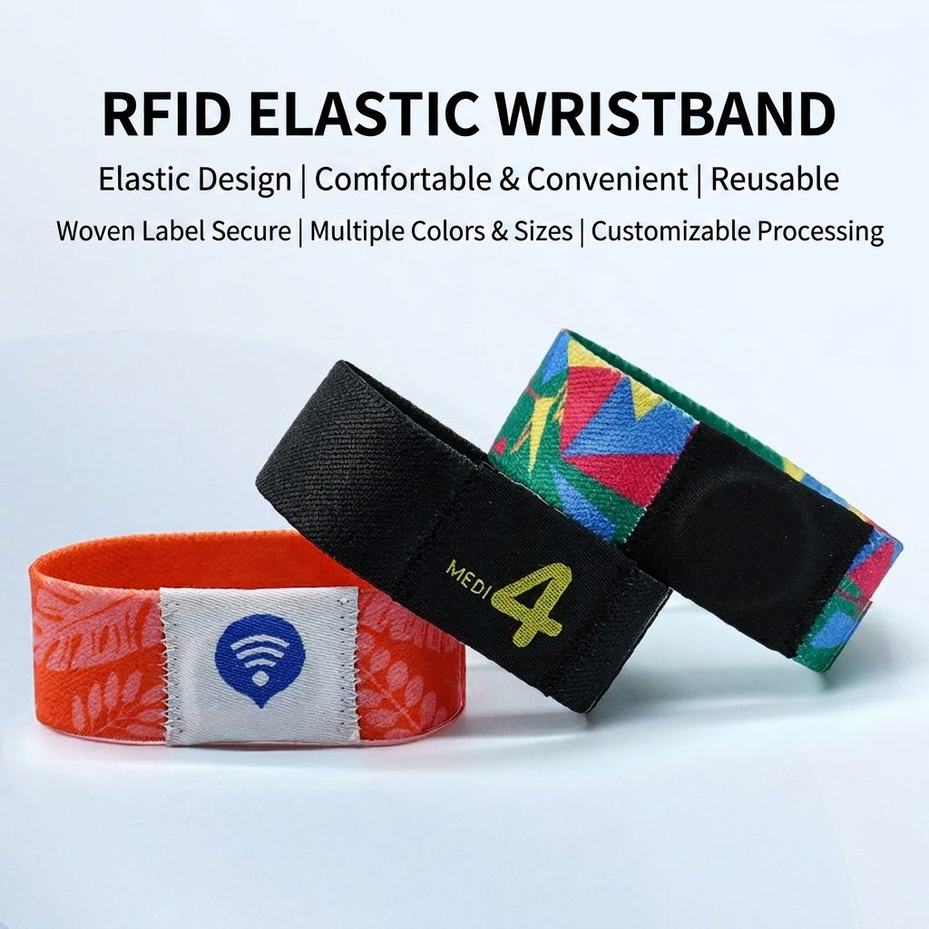 Waterproof NFC Wristband, Wearable Smart RFID Bracelet, Rewritable NFC Tag Wrist Strap Compatible with NTAG213/215/216