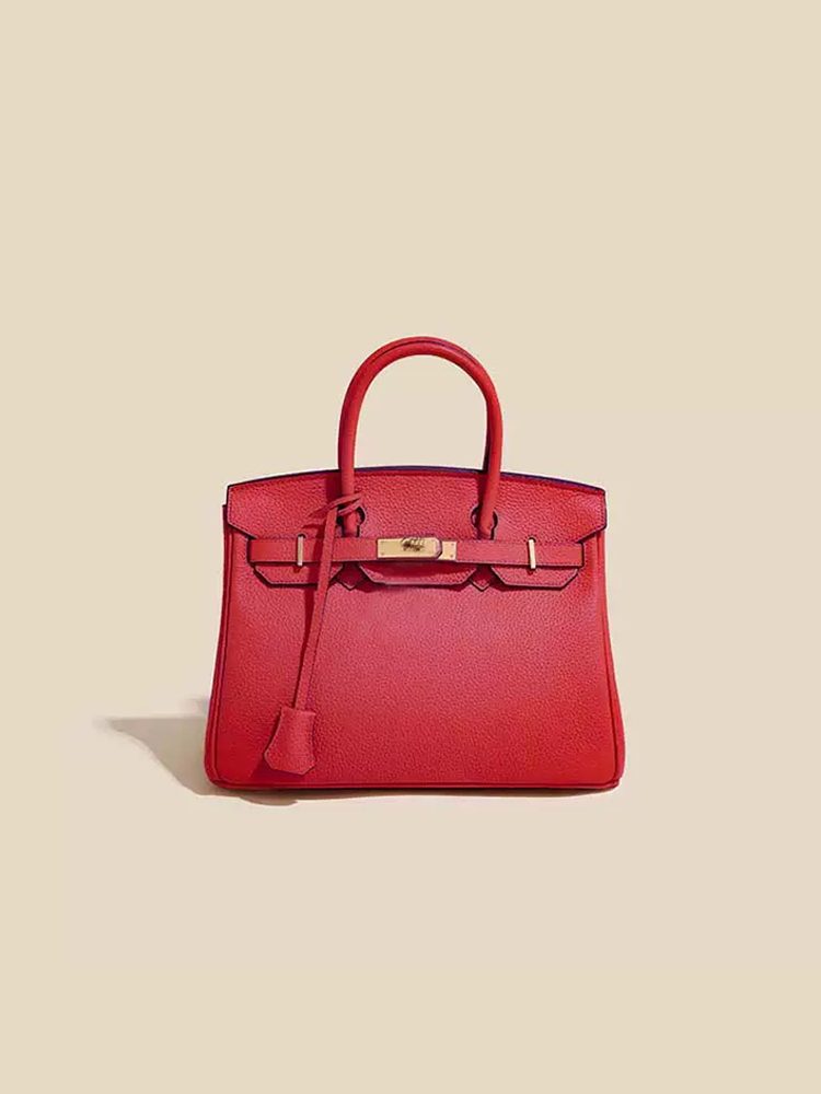 Women's Full-Grain Leather Business Tote Bag, Medium Size Professional Handbag for Work and Commute