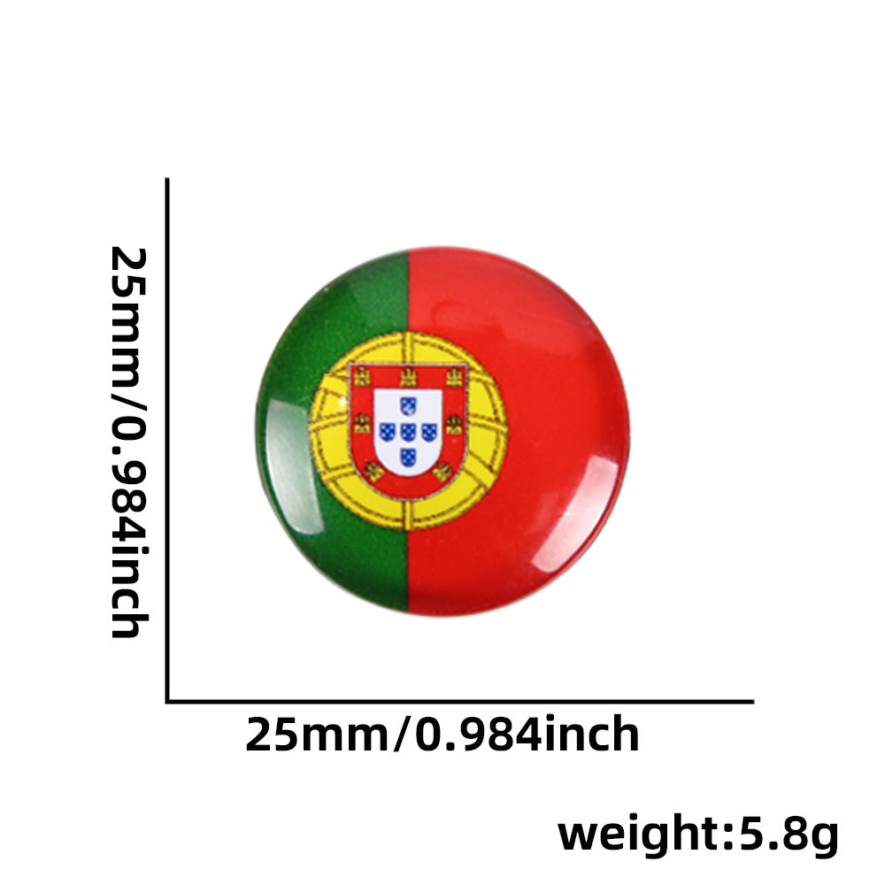 World Cup crystal brooch, football fan costume photo prop, national flag decoration badge souvenir