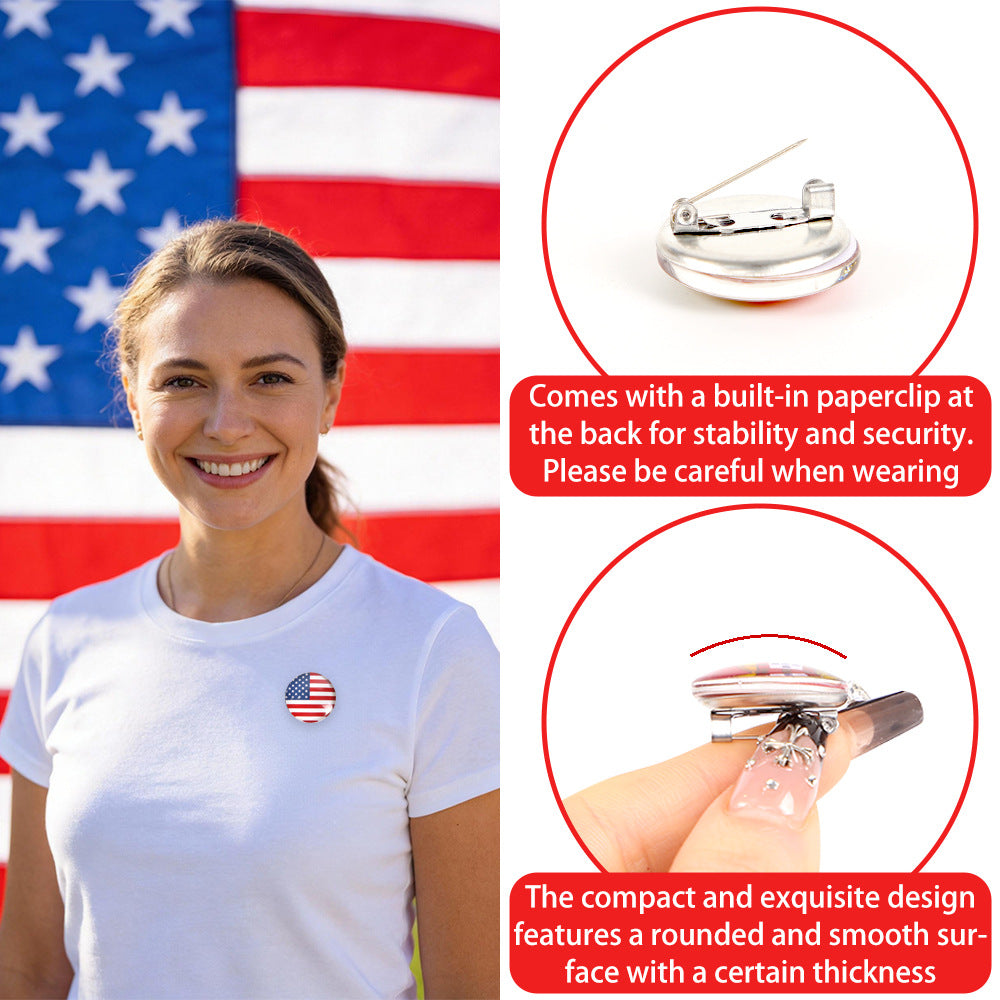 World Cup crystal brooch, football fan costume photo prop, national flag decoration badge souvenir